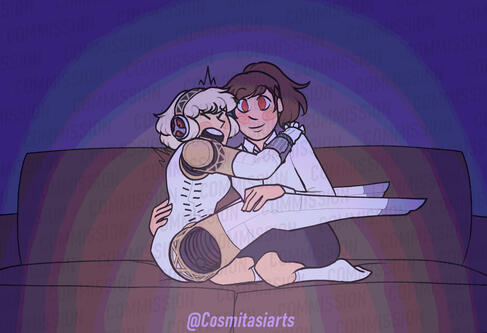 Full Body x2 - Linework - Clean Color - Simple Scenery